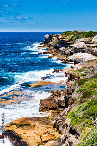 Photography The rugged coastline on the Bondi Beach to Coogee Beach coastal path in Sydney,