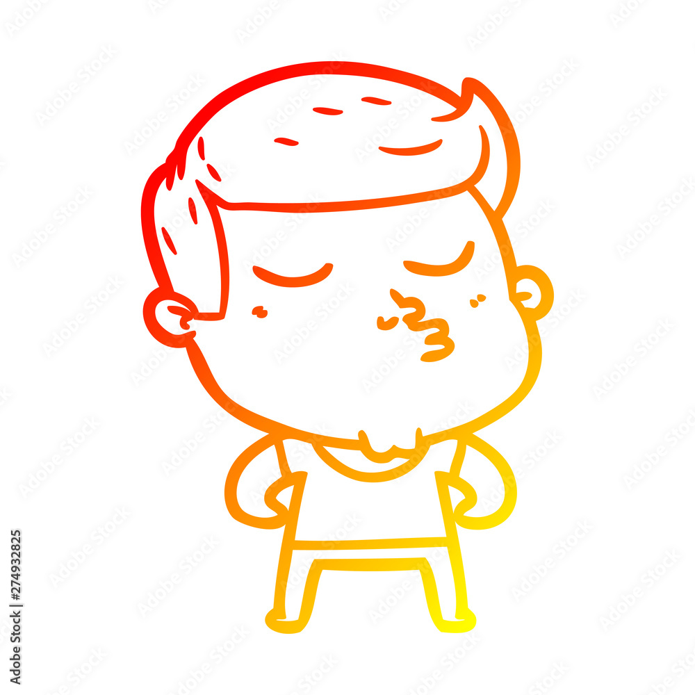 warm gradient line drawing cartoon model guy pouting warm gradient line drawing cartoon model guy pouting