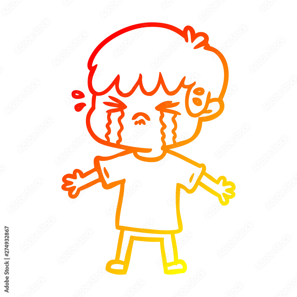 warm gradient line drawing cartoon boy crying warm gradient line drawing cartoon boy crying