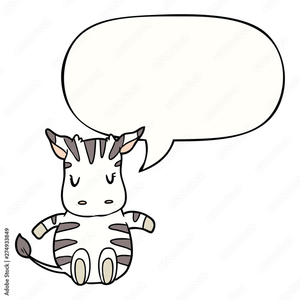 cute cartoon zebra and speech bubble cute cartoon zebra and speech bubble