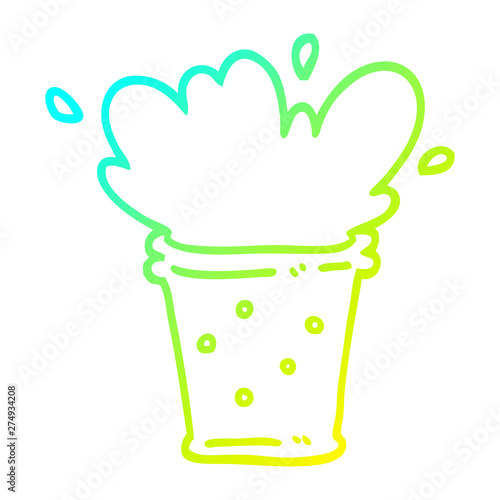 cold gradient line drawing cartoon fizzy drink