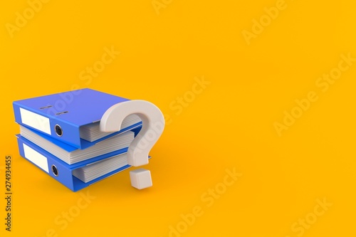 Question mark with ring binders