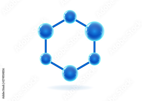 Modern molecule icon logo. Vector template logo for medicine, science, technology, chemistry, biotechnology