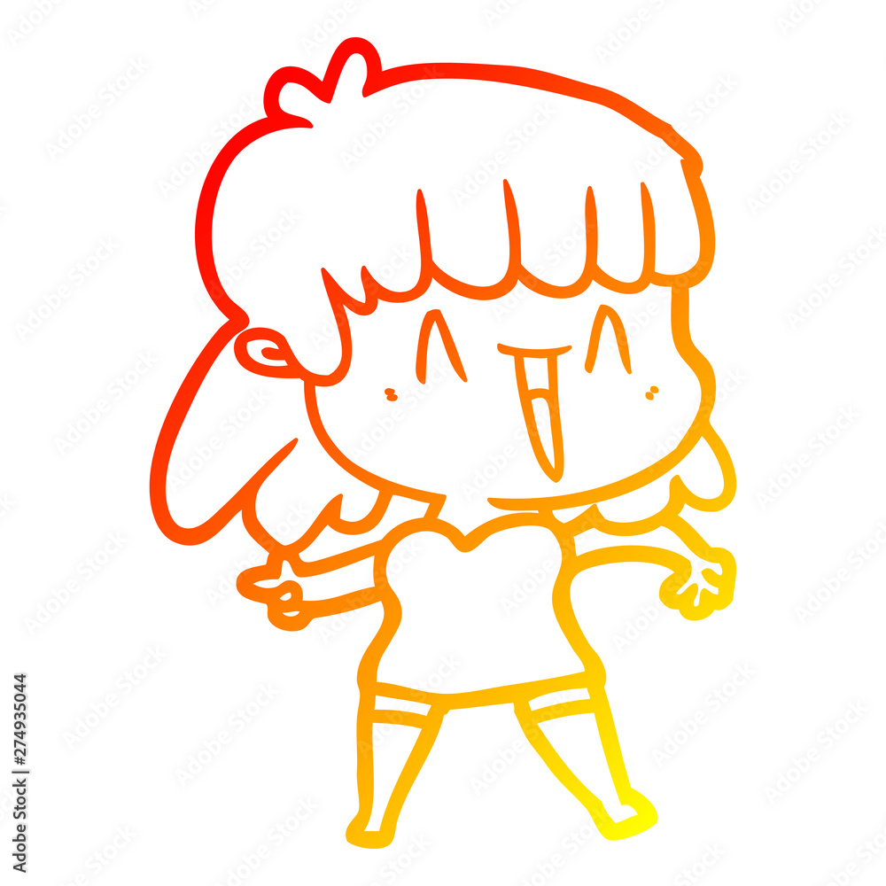 warm gradient line drawing cartoon woman warm gradient line drawing cartoon woman