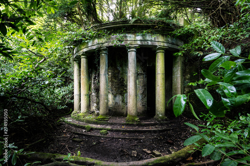 An outhouse  rotunda in a ruined and abandoned historic Baron Hill  Anglesey  Wales.