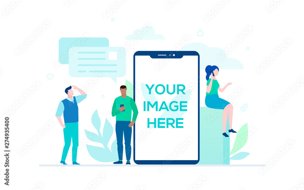 Online chatting - colorful flat design style illustration Online chatting - colorful flat design style illustration