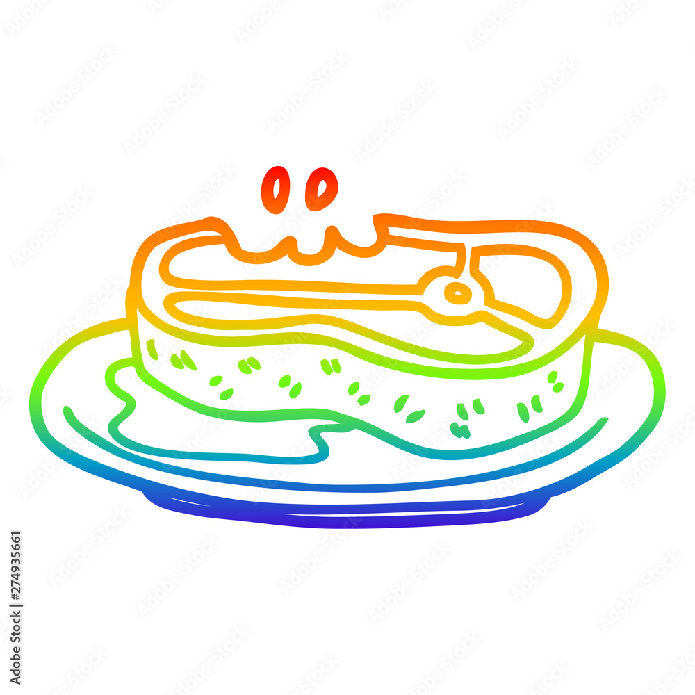 rainbow gradient line drawing cartoon rare steak rainbow gradient line drawing cartoon rare steak