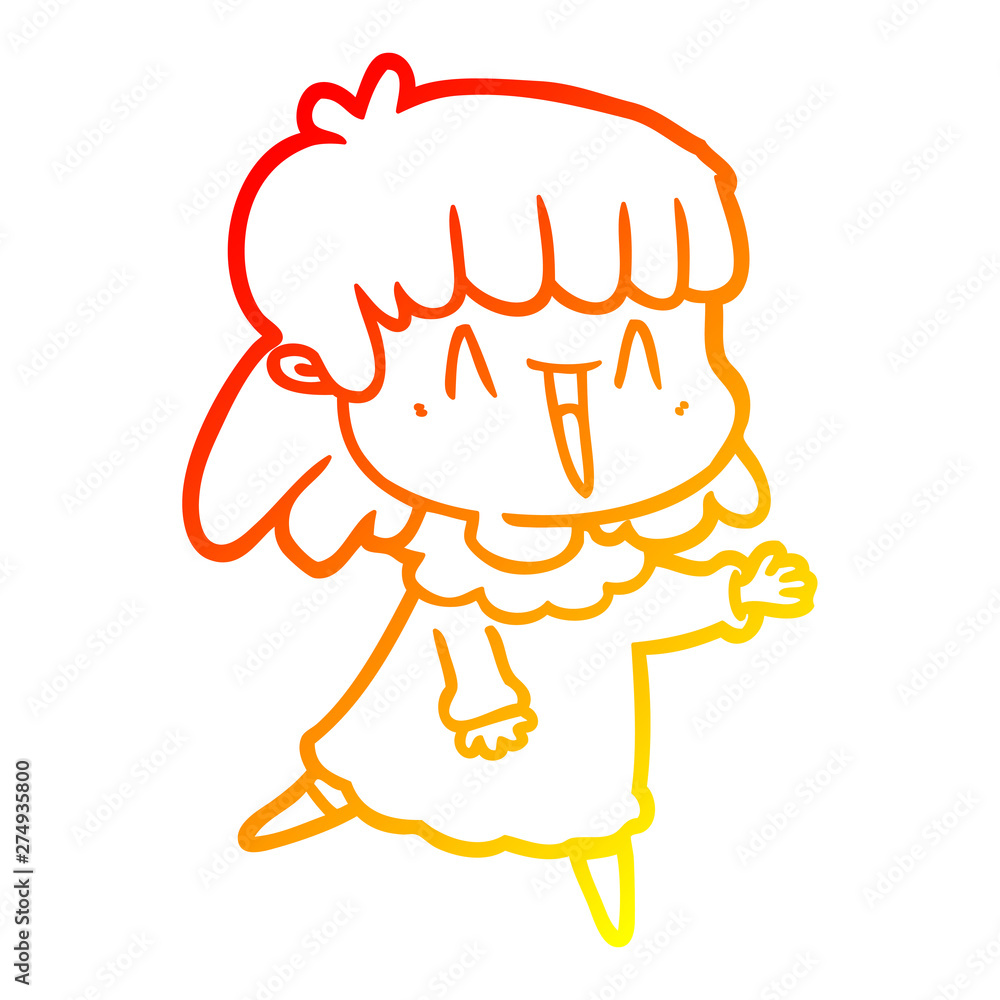 warm gradient line drawing cartoon woman warm gradient line drawing cartoon woman