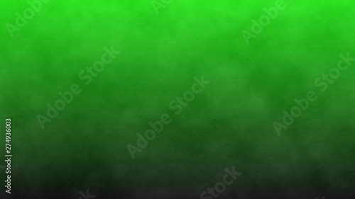 Dark smoke on a green screen, abstract background. 3d illustration