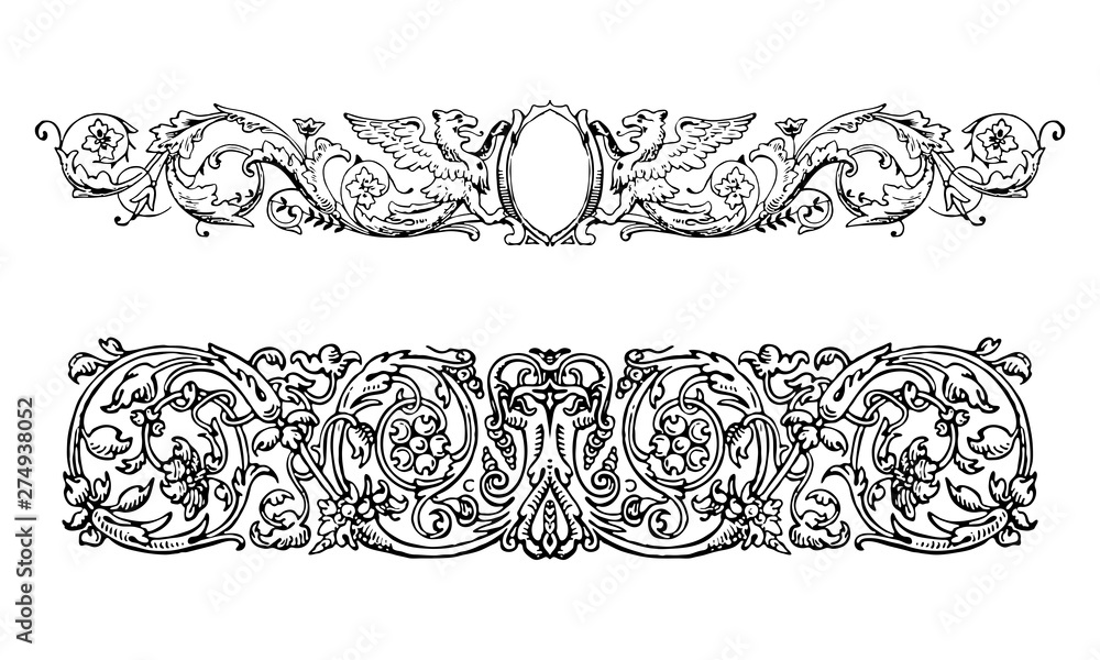 Fototapeta premium Detailed ornament borders