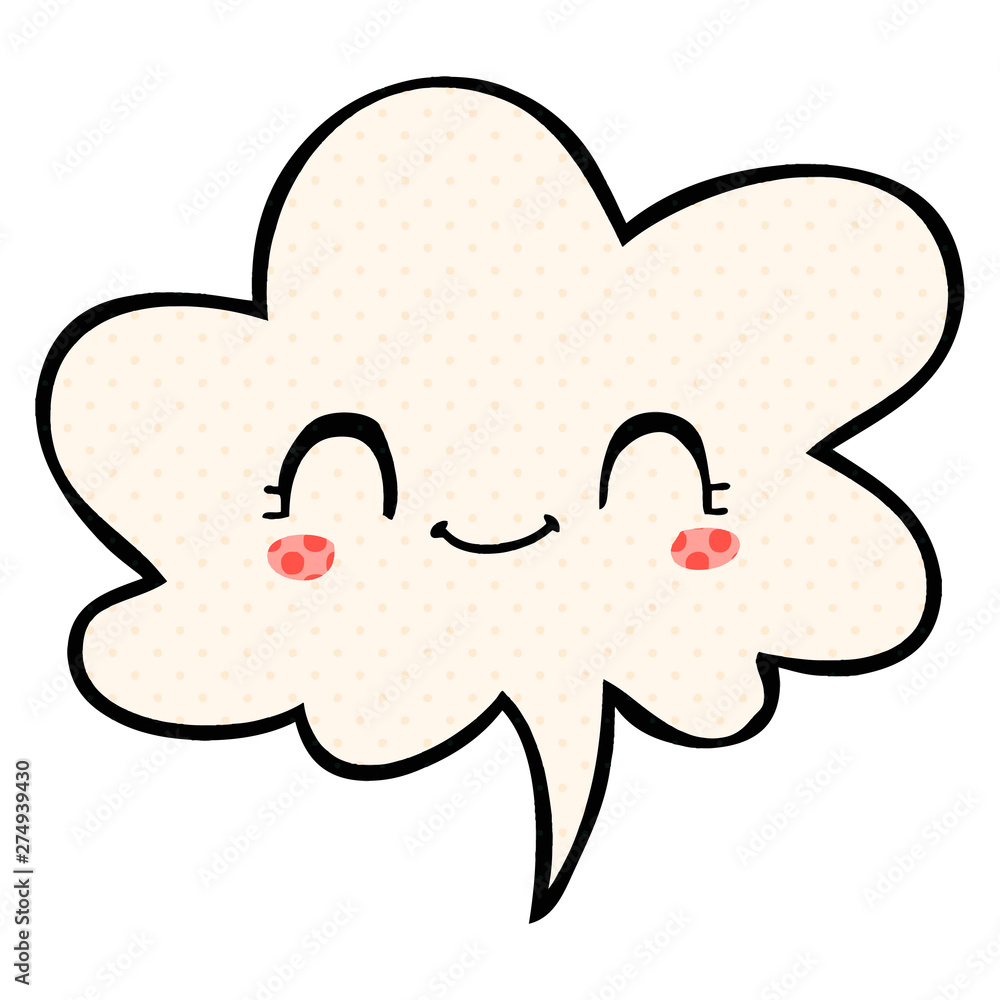 cute cartoon face and speech bubble in comic book style cute cartoon face and speech bubble in comic book style