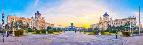 Panorama of Maria Theresien Platz in Vienna, Austria photo