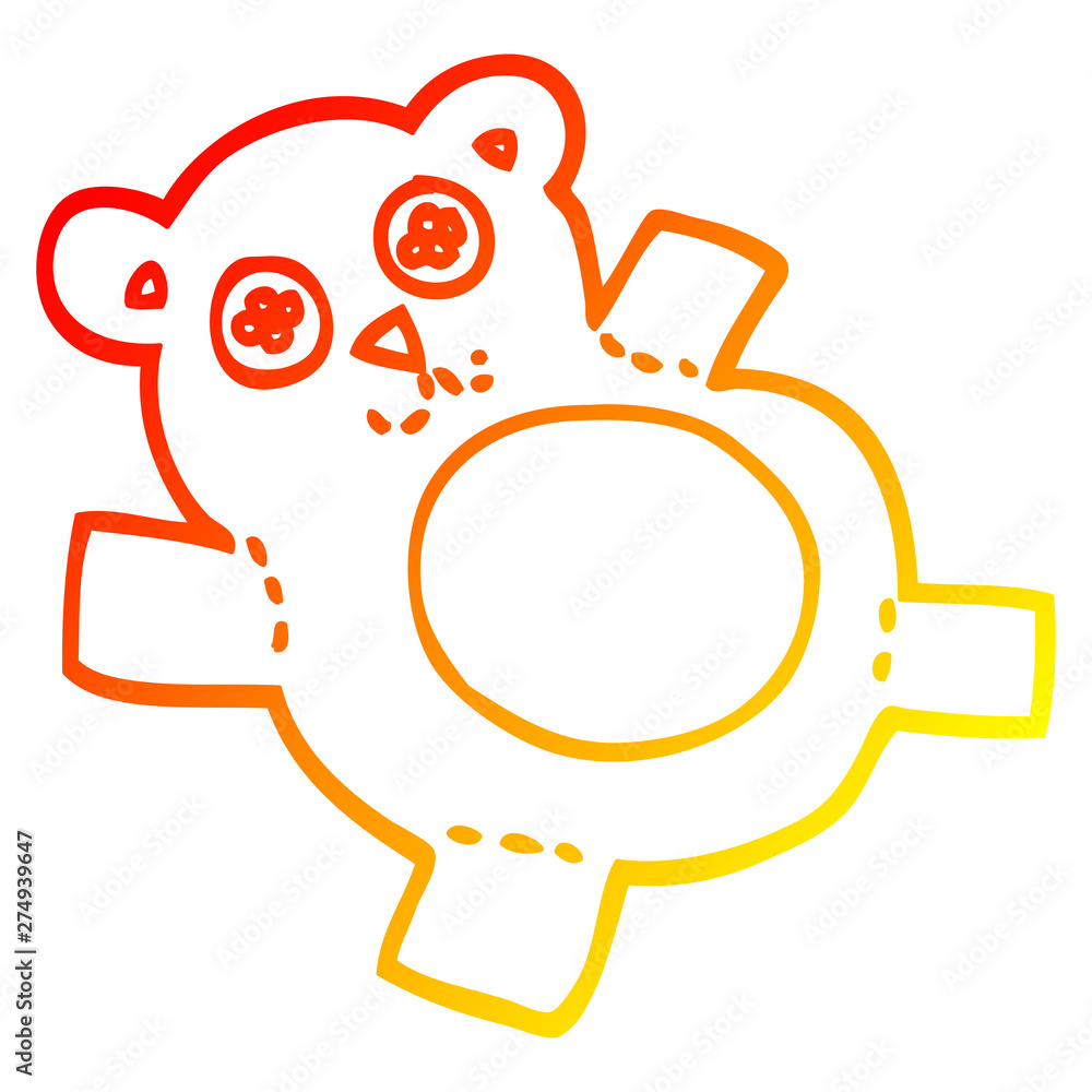 warm gradient line drawing cartoon teddy bear warm gradient line drawing cartoon teddy bear