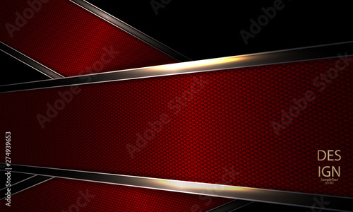 Abstract dark red composition with a texture frame and shiny edging