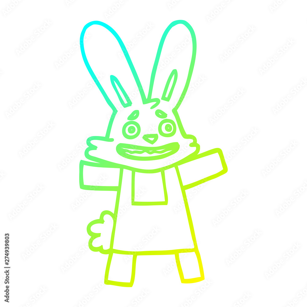 cold gradient line drawing cartoon scared looking rabbit cold gradient line drawing cartoon scared looking rabbit