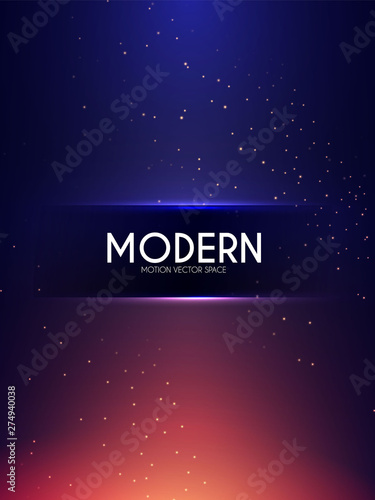 Abstract Background with Colorful Blur Light Effect and Flying Sparks.