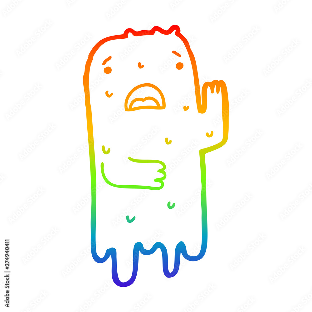 rainbow gradient line drawing cartoon ghost rainbow gradient line drawing cartoon ghost