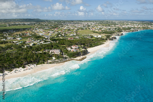 Westküste von Barbados vom Hubschrauber aus..Crane Beach.