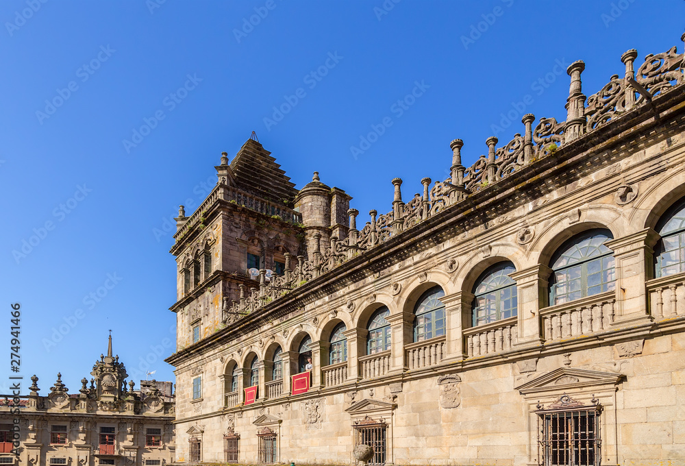 Santiago de Compostela, Spain. Facade of the Cathedral Museum on Praterias Square