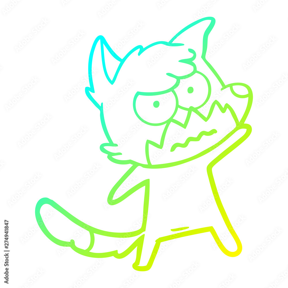 cold gradient line drawing cartoon annoyed fox cold gradient line drawing cartoon annoyed fox