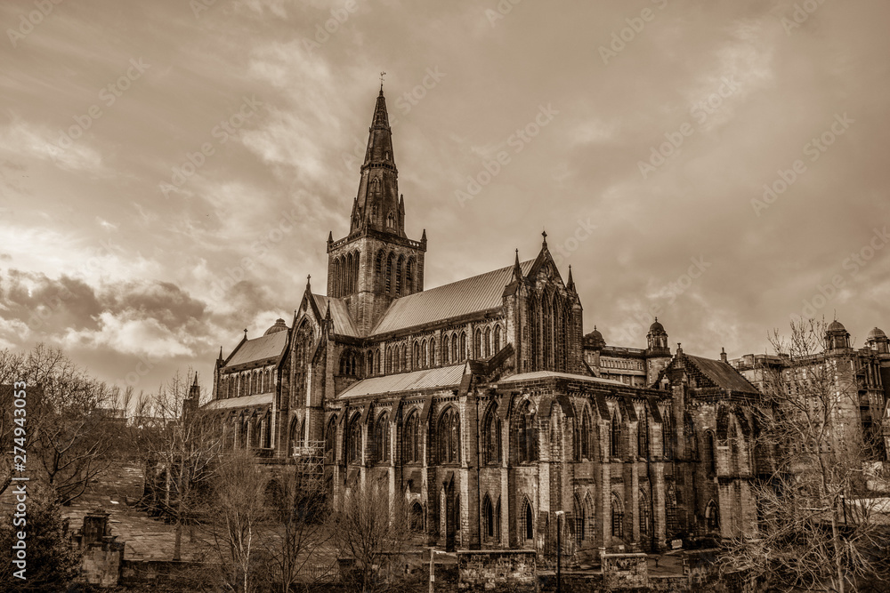 Beautiful Glasgow St Mungo’s Cathedral in Sepia Colour