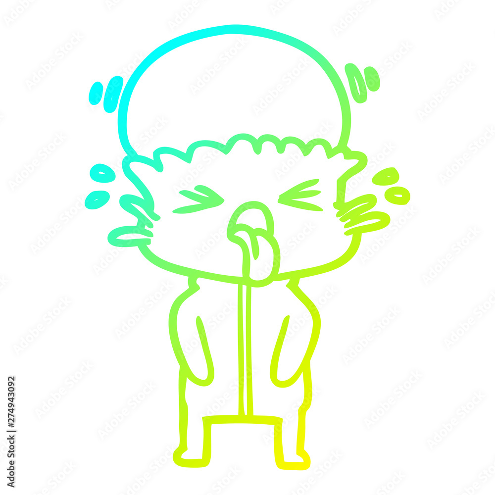 cold gradient line drawing weird cartoon alien cold gradient line drawing weird cartoon alien