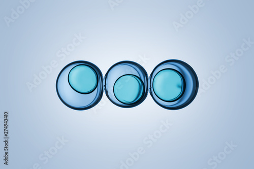 Принти на полотні Cells division process, Cell divides into two cells