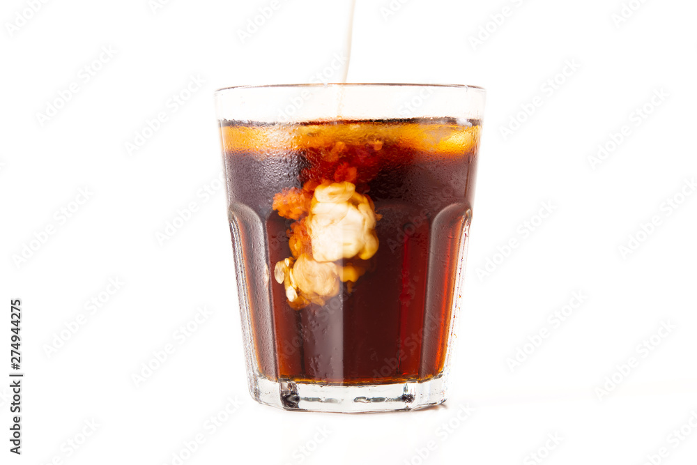ice coffee with milk on white background ice coffee with milk on white background