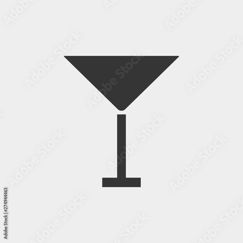 Glass icon, cocktail. New trendy art style glass graphic vector illustration. Restaurant icon.