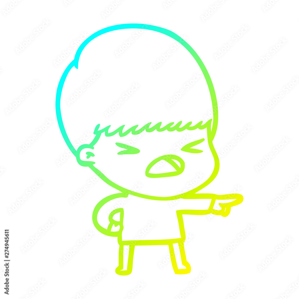 cold gradient line drawing cartoon stressed man cold gradient line drawing cartoon stressed man