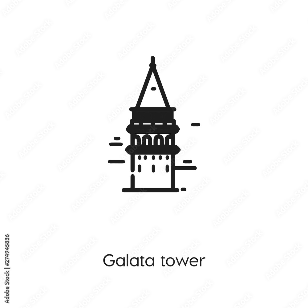 galata tower icon vector symbol