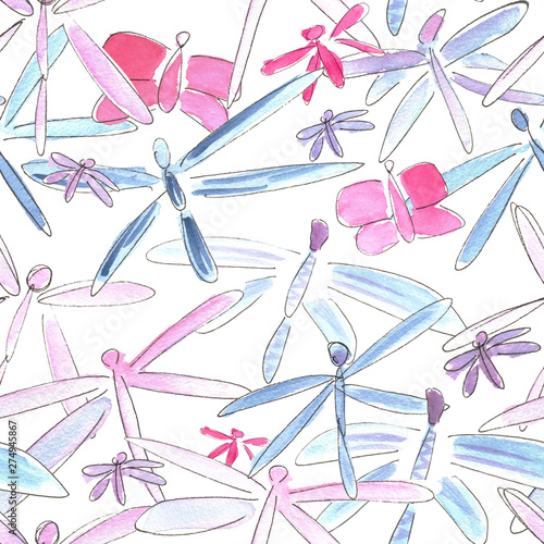 seamless multicolored pattern. for textiles, for wallpaper, background, wrapping paper. light and airy, good for kids or room