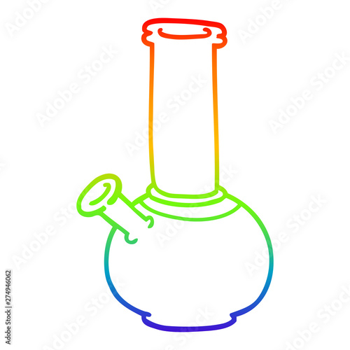 rainbow gradient line drawing cartoon bong
