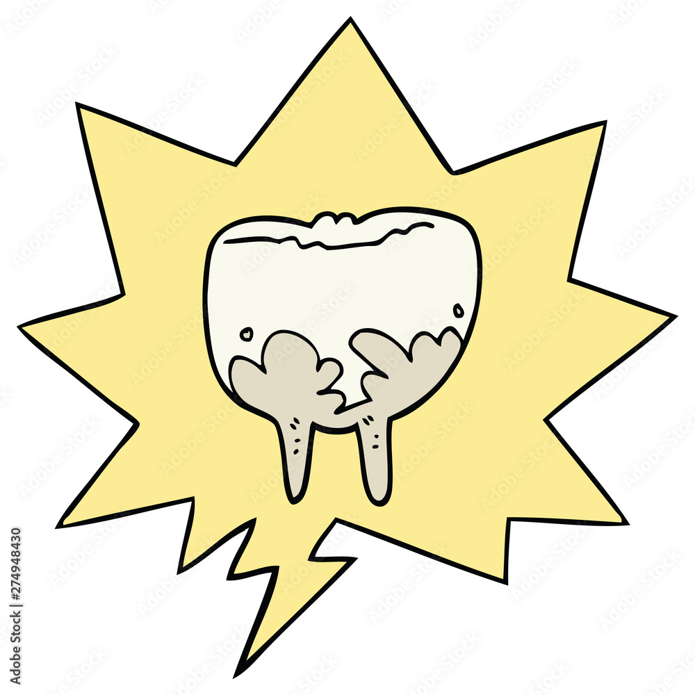 cartoon tooth and speech bubble cartoon tooth and speech bubble