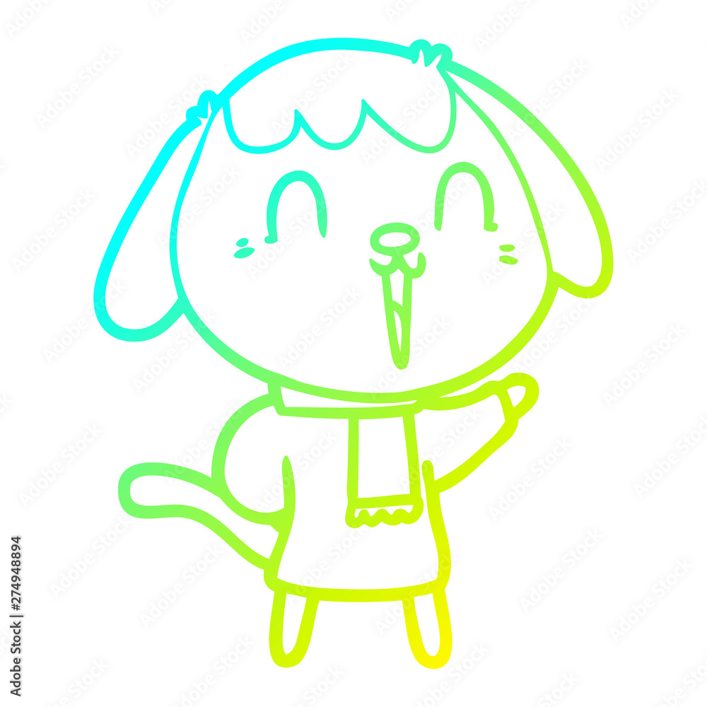 cold gradient line drawing cute cartoon dog cold gradient line drawing cute cartoon dog
