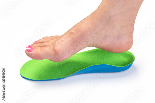 orthopedic insole and female leg