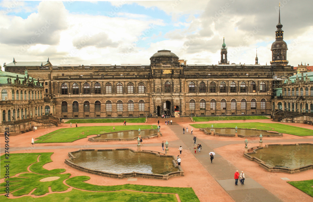 aerial view of zwinger palace in German city of Dresden