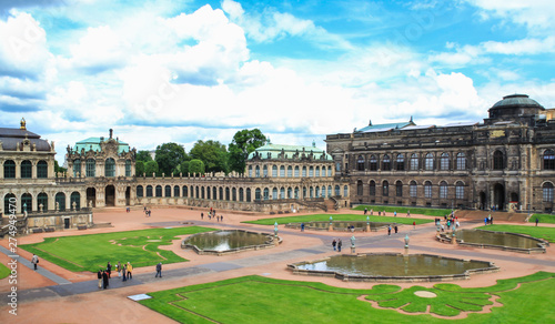 aerial view of zwinger palace in German city of Dresden
