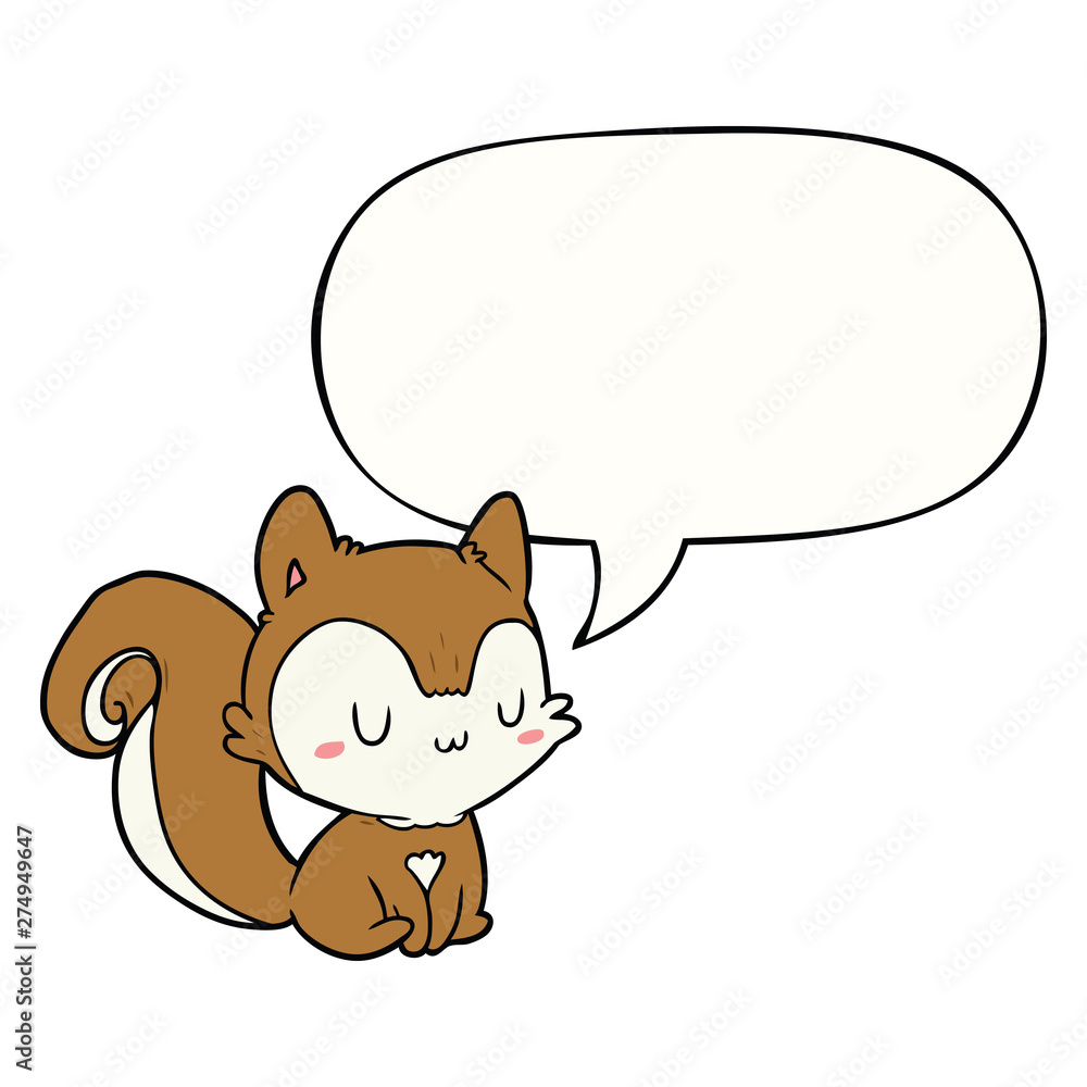 Fototapeta premium cartoon squirrel and speech bubble