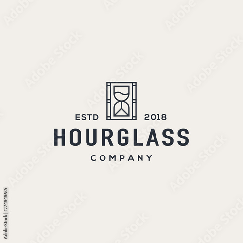 Hourglass logo design concept. Universal hourglass logo.