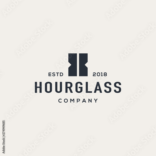 Hourglass logo design concept. Universal hourglass logo.