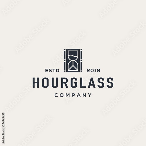 Hourglass logo design concept. Universal hourglass logo.