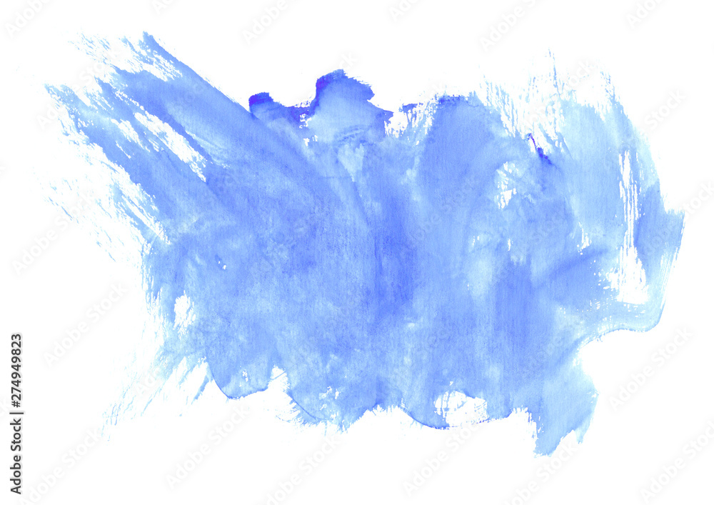 blue watercolor abstract strokes on white background.A pattern of watercolor spots for design