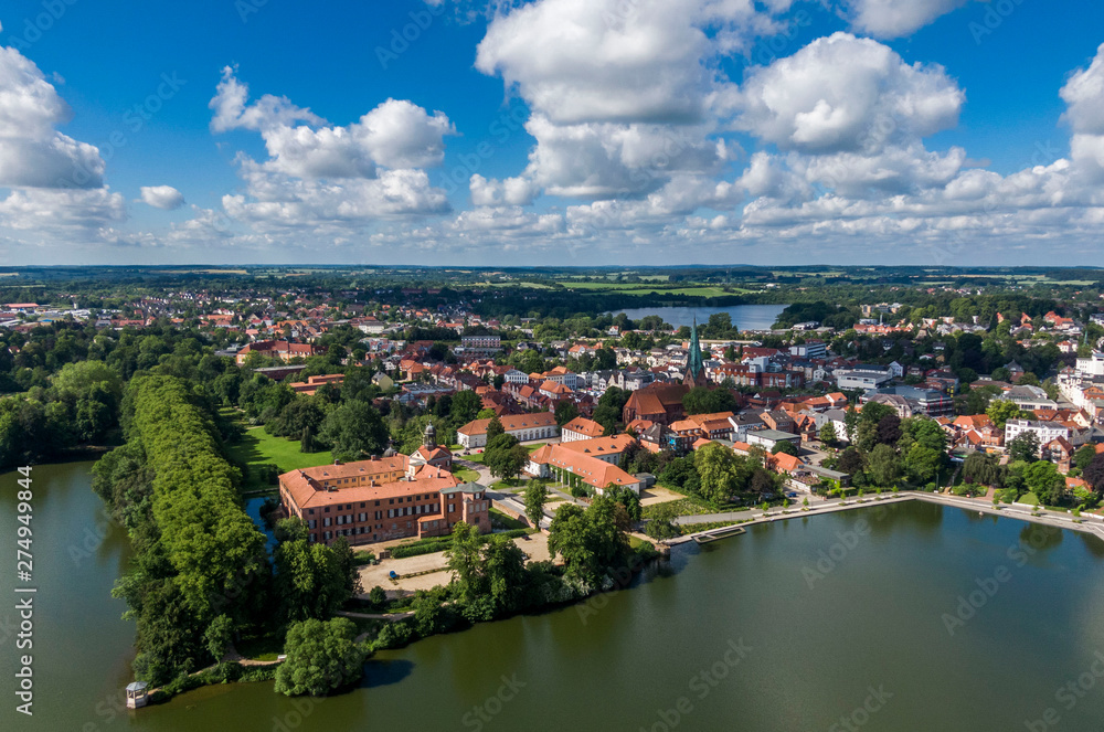 Aerial view of Eutin city in Germany