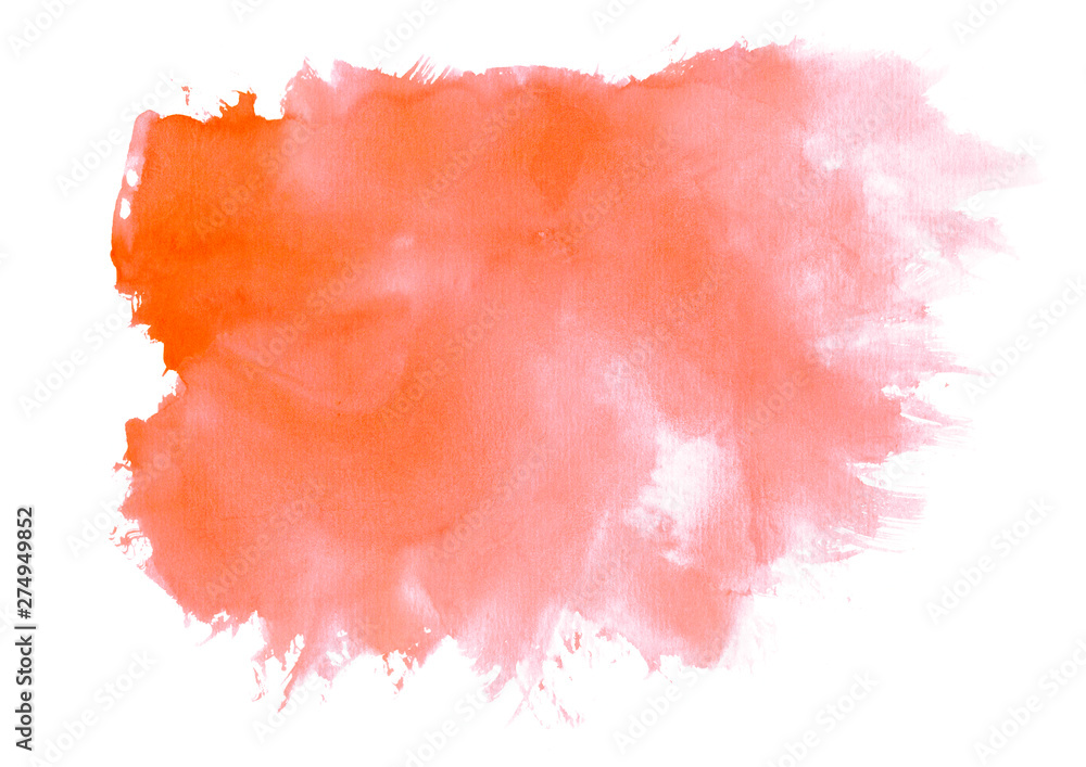 watercolor abstract strokes with orange shades.High resolution banner