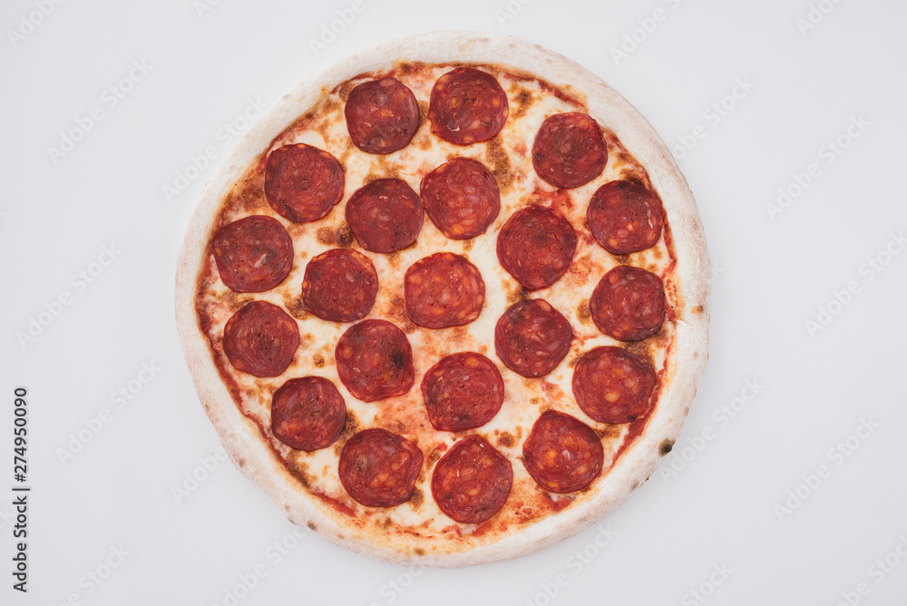 Pizza Pepperoni on white background Pizza Pepperoni on white background