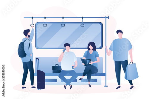 People in the subway,Male and female characters,