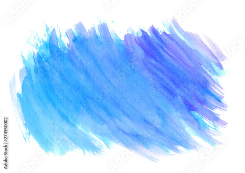 blue watercolor abstract strokes on white background.A pattern of watercolor spots for design