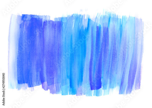 blue watercolor abstract strokes on white background.A pattern of watercolor spots for design