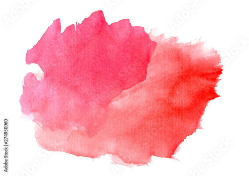 red watercolor abstract strokes.Spots with paints